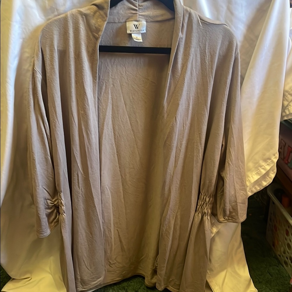 Worthington Tan Open Front Cardigan